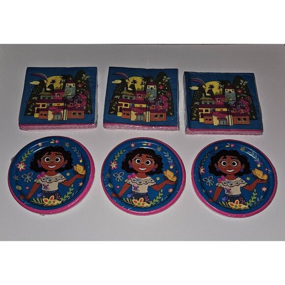 NEW Encanto Birthday Party Supplies Lot Disney 3 Pk Napkins 3 Pk Plates Mirabel - Picture 1 of 7